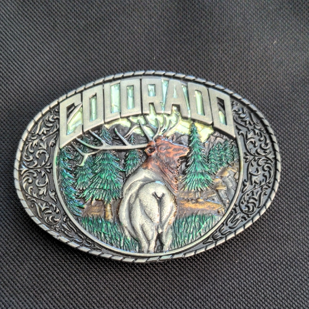 VTG Vintage Colorado Elk Belt Buckle